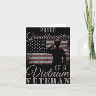 Proud Granddaughter Us Flag 4th Of July Vietnam Ve Card
