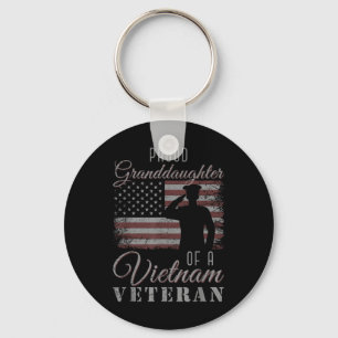 Proud Granddaughter Us Flag 4th Of July Vietnam Ve Key Ring