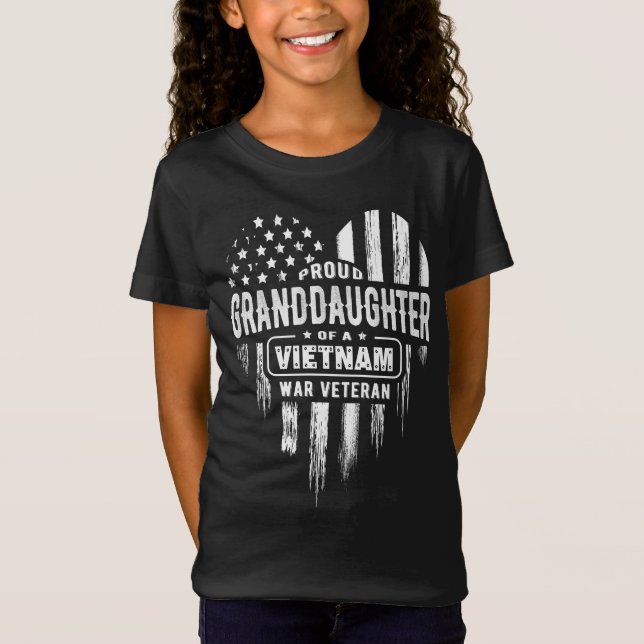 Proud Granddaughter Vietnam Vet Grandpa Veteran T-Shirt (Front)