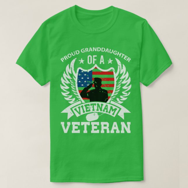 Proud Granddaughter Vietnam Veteran T-Shirt (Design Front)