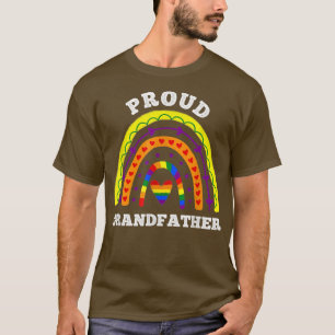 Proud Grandfather LGBT Gay Pride Boho Rainbow  T-Shirt