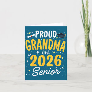 Proud Grandma 2026 Senior Graduation Illustration Card