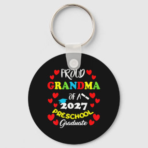 Proud Grandma 2027 Preschool Graduate Heart Prom Key Ring