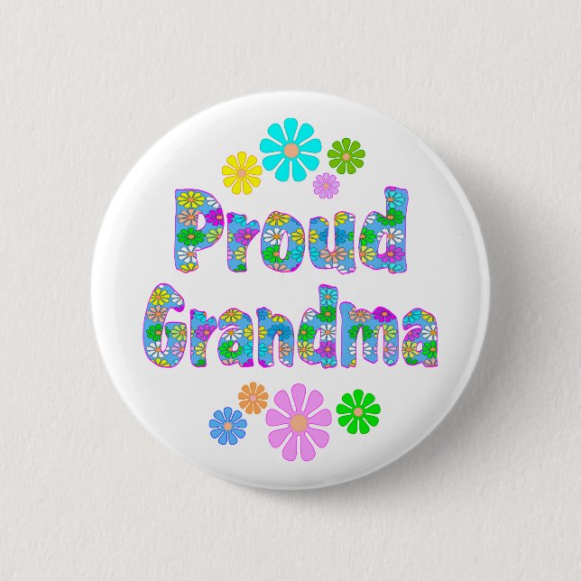 Proud Grandma 6 Cm Round Badge (Front)