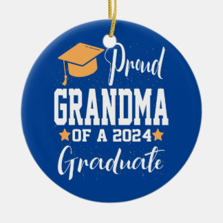 Proud Grandma A Class Of 2024 Graduate Dinosaur Ceramic Tree Decoration