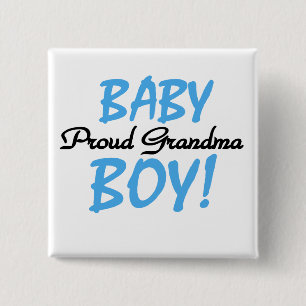 Proud Grandma Baby Boy T shirts and Gifts 15 Cm Square Badge