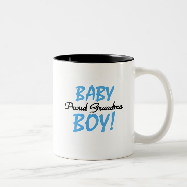 Proud Grandma Baby Boy T shirts and Gifts Two-Tone Coffee Mug (Right)