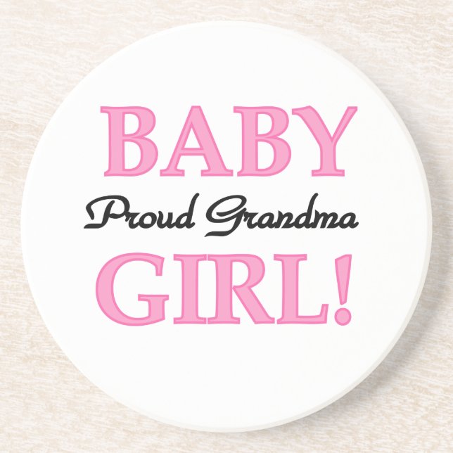 Proud Grandma Baby Girl Gifts Coaster (Front)