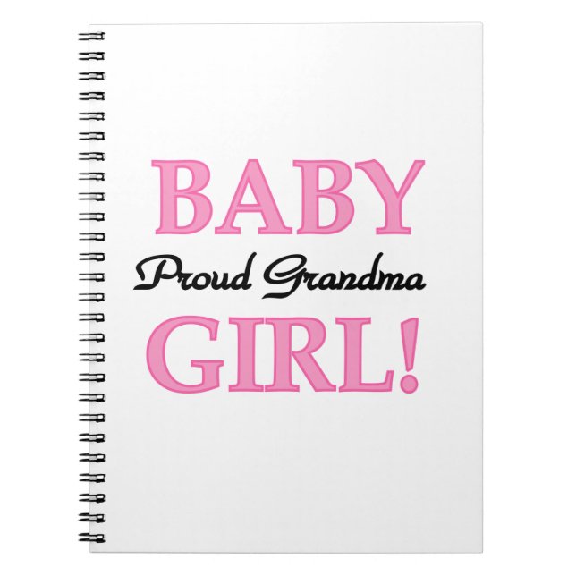 Proud Grandma Baby Girl Gifts Notebook (Front)