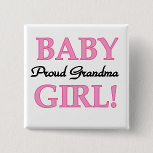 Proud Grandma Baby Girl Tshirts and Gifts 15 Cm Square Badge