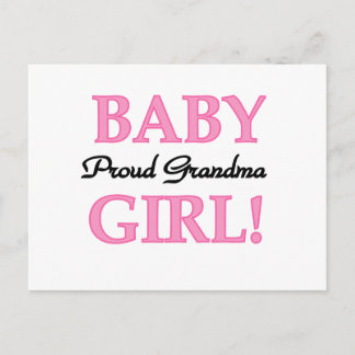 Proud Grandma Baby Girl Tshirts and Gifts Postcard