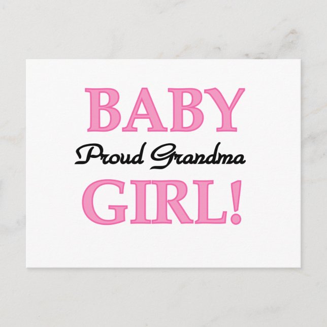 Proud Grandma Baby Girl Tshirts and Gifts Postcard (Front)