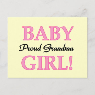 Proud Grandma Baby Girl Tshirts and Gifts Postcard