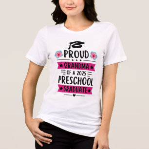 Proud Grandma Class of 2025 Preschool Graduate Tri-Blend Shirt