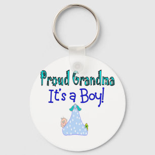 Proud Grandma, "It's a Boy!" Gifts Key Ring