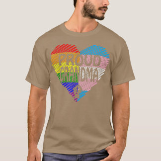Proud Grandma LGBT With Rainbow and Transgender Fl T-Shirt