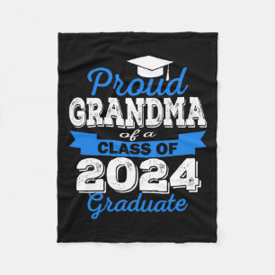 Proud Grandma Of 2024 Graduate Awesome Family Coll Fleece Blanket