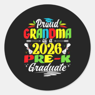 Proud grandma of 2026 pre-k graduate mothers day classic round sticker