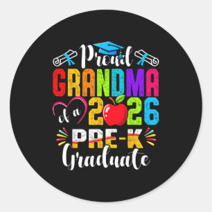Proud grandma of 2026 pre-k graduate mothers day classic round sticker