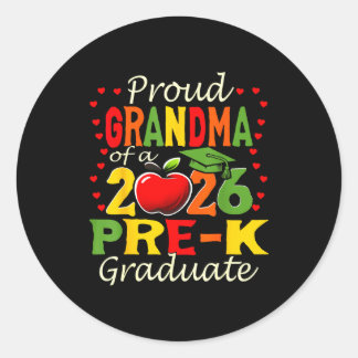 Proud grandma of 2026 pre-k graduate mothers day classic round sticker