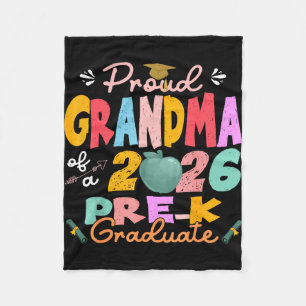 Proud grandma of 2026 pre-k graduate mothers day fleece blanket