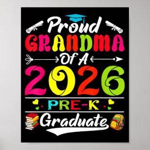 Proud grandma of 2026 pre-k graduate mothers day poster