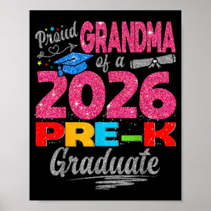 Proud grandma of 2026 pre-k graduate mothers day poster