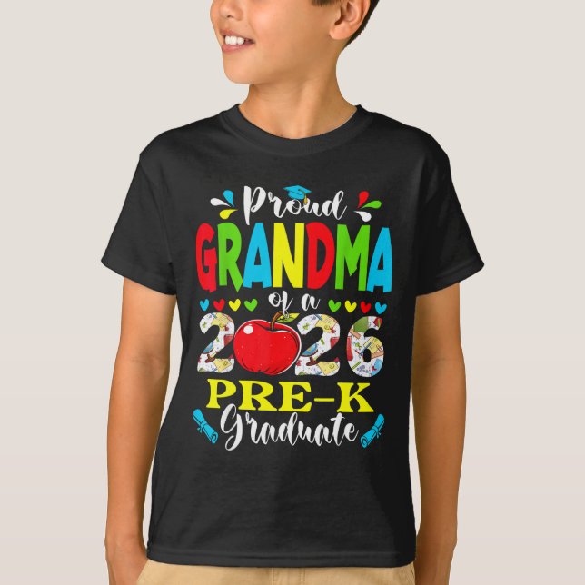Proud grandma of 2026 pre-k graduate mothers day T-Shirt (Front)
