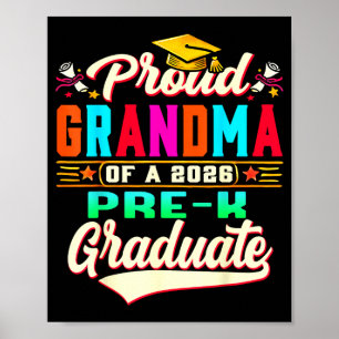 Proud grandma of 2026 pre-k graduate mothers dayPr Poster