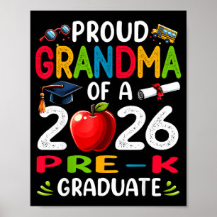Proud grandma of 2026 pre-k graduate mothers dayPr Poster