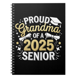 Proud Grandma Of A 2025 Graduate Graduation Golden Notebook