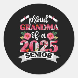 Proud Grandma Of A 2025 Senior Shirt Graduation Cl Classic Round Sticker