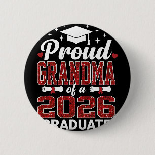 Proud Grandma Of A 2026 Graduate Cl Of Graduation  6 Cm Round Badge