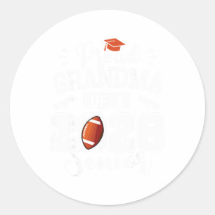Proud Grandma Of A 2026 Senior Footll Graduation V Classic Round Sticker