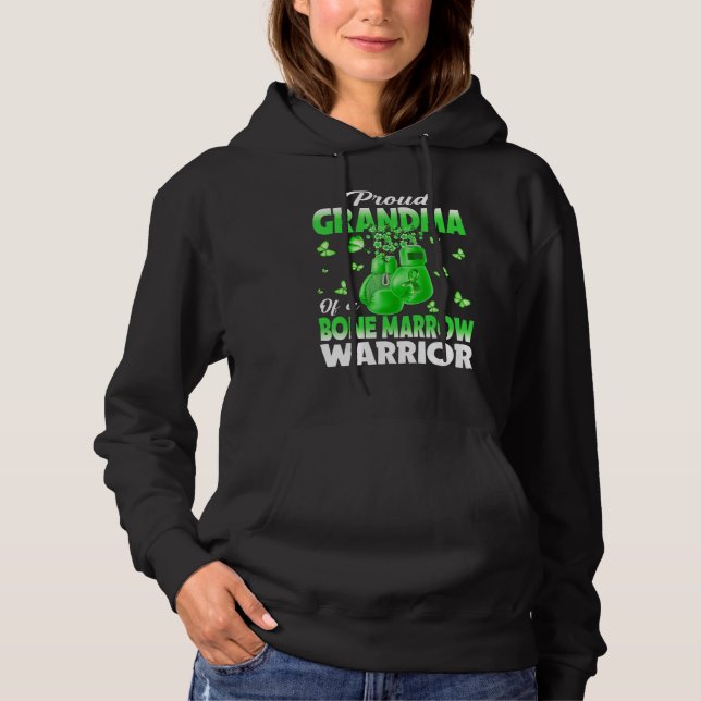 Proud Grandma Of A Bone Marrow Warrior Awareness Hoodie (Front)