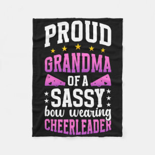 Proud Grandma Of A Cheerleader Grandmother Cheer G Fleece Blanket