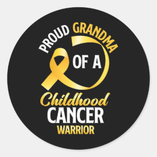 Proud Grandma Of A Childhood Cancer Warrior  Classic Round Sticker