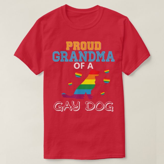 Proud Grandma Of A Gay Dog Lesbian Pride LGBT Rain T-Shirt (Design Front)