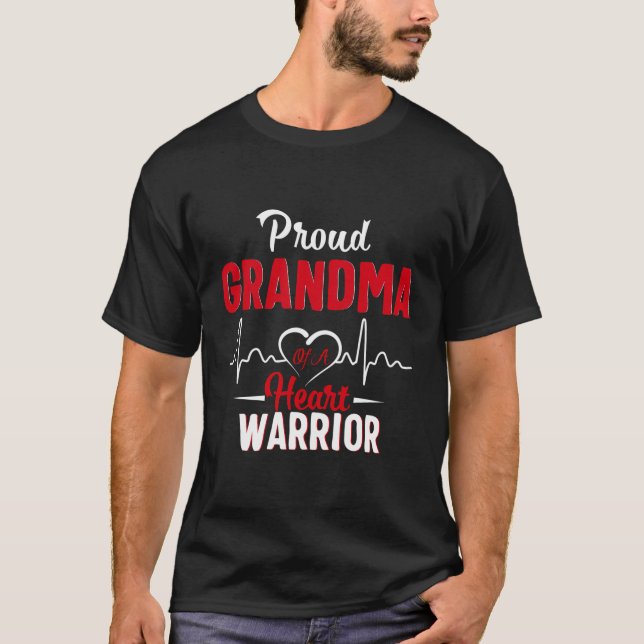 Proud Grandma Of A Heart Warrior Chd Awareness Gif T-Shirt (Front)