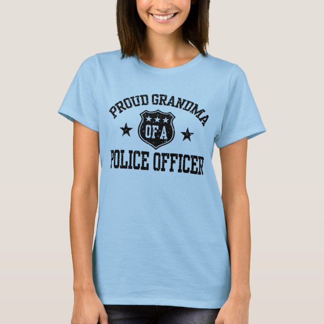 Proud Grandma of a Police Officer T-Shirt (Front)