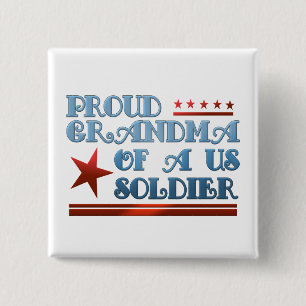 Proud Grandma of a US Soldier 15 Cm Square Badge
