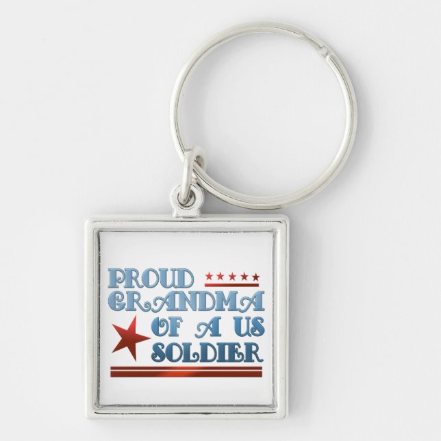 Proud Grandma of a US Soldier Key Ring (Front)