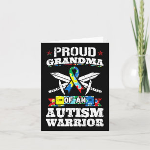 Proud Grandma Of An Autism Warrior Autistic Awaren Card