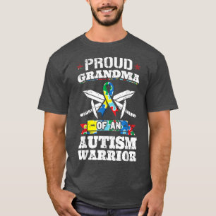 Proud Grandma Of An Autism Warrior Autistic Awaren T-Shirt