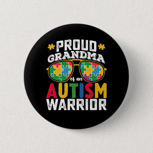 Proud Grandma Of An Autism Warrior Family 6 Cm Round Badge