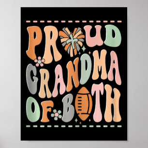 Proud Grandma Of Both Cheerleading Cheerleader Foo Poster