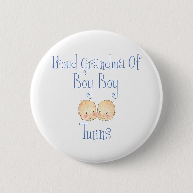 Proud Grandma of Boy Twins 6 Cm Round Badge (Front)