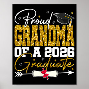 Proud Grandma Of Senior 2026 Graduate Family Gradu Poster