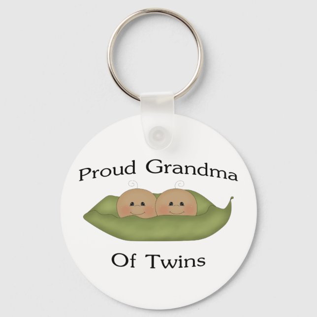 Proud Grandma Of Twins Key Ring (Front)