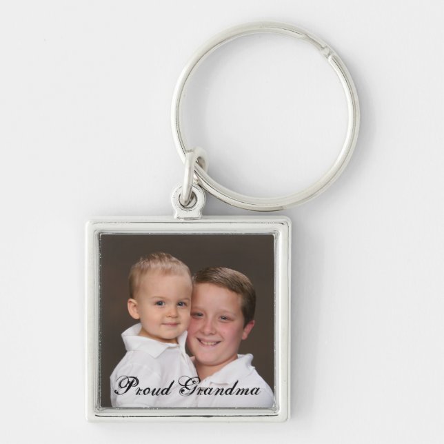 Proud Grandma Photo Keychain (Front)